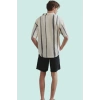 Erkek Gabardin Kapri Şort Yüksek Bel Straight Siluet Pamuklu Günlük Kullanım Modern Tasarım