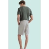 Erkek Gabardin Kemer Detaylı Oversize Şort Pamuklu Yaz Aylarının Vazgeçilmezi Günlük Kullanım