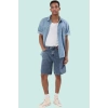 Erkek Geniş Paça Denim Şort Pamuk Fermuarlı Yaz için İdeal Günlük Kullanım Kaliteli Malzeme