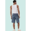 Erkek Geniş Paça Denim Şort Pamuk Fermuarlı Yaz için İdeal Günlük Kullanım Kaliteli Malzeme