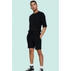 Erkek Geniş Paça Şort Normal Bel Kısa Boy Ottoman Dokuma Rahat Günlük Stil Kaliteli Malzeme