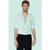 Erkek Gömleği Pamuk Düğmeli Slim Fit Keten Görünümlü Apolet Detayı Yaz Aylarının Vazgeçilmezi