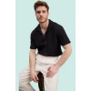 Erkek Günlük Dokulu Gömlek Apaş Yaka Kısa Kollu Regular Fit Yaz Hafta Sonu Kaliteli Malzeme