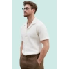 Erkek Günlük Dokulu Gömlek Apaş Yaka Kısa Kollu Regular Fit Yaz Hafta Sonu Kaliteli Malzeme