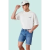 Erkek Günlük Kombinlere Uygun Denim Şort; Slim Fit Dar Paça Pamuk Yaz Aylarının Vazgeçilmezi