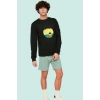 Erkek Kapri Boy Geometrik Baskılı Şort Normal Bel Polyester Rahat Yaz Stilin Buluştuğu Yer