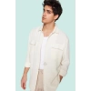 Erkek Keten Dokulu Oversize Fit Ceket Gömlek Günlük Kullanım İçin Yaz Aylarının Vazgeçilmezi