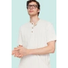 Erkek Keten Karışımlı Oversize Fit Gömlek Bisiklet Yaka Düz Desen Günlük Stil Modern Tasarım