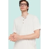 Erkek Keten Karışımlı Oversize Fit Gömlek Bisiklet Yaka Düz Desen Günlük Stil Modern Tasarım