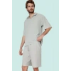 Erkek Kısa Boy Normal Bel Geniş Paça Şort Ottoman Dokuma Polyester Elastan Günlük Hafta Sonu