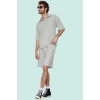 Erkek Kısa Boy Normal Bel Geniş Paça Şort Ottoman Dokuma Polyester Elastan Günlük Hafta Sonu