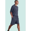 Erkek Kısa Boy Normal Bel Geniş Paça Şort Ottoman Dokuma Polyester Elastan Günlük Hafta Sonu