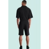 Erkek Kısa Boy Normal Bel Geniş Paça Şort Ottoman Dokuma Polyester Elastan Günlük Hafta Sonu