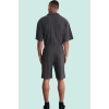 Erkek Kısa Boy Normal Bel Geniş Paça Şort Ottoman Dokuma Polyester Elastan Günlük Hafta Sonu