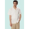 Erkek Kisa Kollu Basic Fit Pamuk Apaş Yaka Gömlek Rahat Günlük Stil Yaz Aylarının Vazgeçilmezi