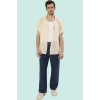 Erkek Kısa Kollu Çizgili Gömlek Yaka Basic Fit Yazlık Günlük Hafta Sonu Yaz Aylarının Vazgeçilmezi