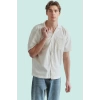 Erkek Kısa Kollu Nakışlı Gömlek Regular Fit Pamuk Günlük Kullanım Yaz Aylarının Vazgeçilmezi