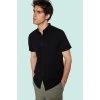 Erkek Kısa Kollu Slim Fit Hakim Yaka Örme Gömlek Pamuklu Günlük Kullanım Dayanıklı Malzeme