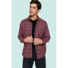 Erkek Kışlık Flanel Kareli Gömlek Regular Fit Uzun Kol Pamuk Günlük Stil Dayanıklı Malzeme