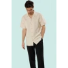 Erkek Klasik Apaş Yaka Kısa Kollu Nakışlı Gömlek Renk Günlük Yaz Hafta Sonu Modern Tasarım