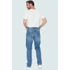 Erkek Klasik Denim Pantolon Pamuk Boru Paça Günlük Şıklık Hafta Sonu Yaz Aylarının Vazgeçilmezi