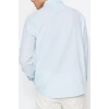 Erkek Moda Uzun Kol Dokuma Koyu Yeşil Slim Fit Yarım Patlı Hakim Yaka %100 Pamuklu Gömlek