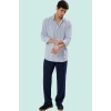 Erkek Modern Çizgili Gömlek Regular Kalıp Rahat Dokuma Kumaş Günlük Stil Dayanıklı Malzeme