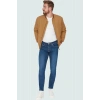 Erkek Modern Slim Fit Denim Kot Pantolon Dar Paça Esnek Kumaş Günlük Stil Kaliteli Malzeme