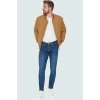Erkek Modern Slim Fit Denim Kot Pantolon Dar Paça Esnek Kumaş Günlük Stil Kaliteli Malzeme
