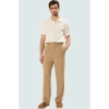 Erkek Normal Bel Geniş Paça Pantolon Rahat Kalıp Finike Dokuma Casual Stil Günlük Kullanım