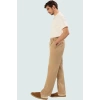 Erkek Normal Bel Geniş Paça Pantolon Rahat Kalıp Finike Dokuma Casual Stil Günlük Kullanım