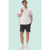 Erkek Orta Boy Geniş Paça Dokulu Pike Şort Rahat Günlük Yaz Stilleri Hafta Sonu Özel Günler