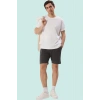 Erkek Orta Boy Geniş Paça Dokulu Pike Şort Rahat Günlük Yaz Stilleri Hafta Sonu Özel Günler