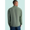 Erkek Oversize Apaş Yaka Uzun Kollu Gömlek Basic Siluet Günlük Kullanım Yaz Aylarının Vazgeçilmezi