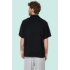 Erkek Oversize Keten Görünümlü Gömlek Kısa Kollu Apaş Yaka Günlük Yaz Aylarının Vazgeçilmezi