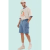 Erkek Pamuklu Dar Paça Şort Yıkamalı Casual Günlük Stil Hafta Sonu Yaz Aylarının Vazgeçilmezi