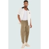 Erkek Pamuklu Gabardin Jogger Pantolon Lastikli Paça ve Rahat Kesim Günlük Stil Hafta Sonu