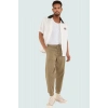 Erkek Pamuklu Gabardin Jogger Pantolon Lastikli Paça ve Rahat Kesim Günlük Stil Hafta Sonu
