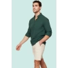 Erkek Pamuklu Keten Görünümlü Gömlek; Hakim Yaka Slim Fit Günlük Şıklık Yaz Aylarının Vazgeçilmezi
