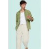 Erkek Pamuklu Keten Görünümlü Gömlek Regular Fit Rahat Günlük Stil Yaz Aylarının Vazgeçilmezi