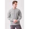 Erkek Polo Yaka Uzun Kollu Sweatshirt Herba Sweat Pamuklu İş Günlük İçin