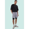 Erkek Polyester Micro Dokuma Şort Normal Bel Kısa Boy Straight Siluet Günlük Kullanım İçin Rahat