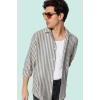 Erkek Premium Dokuma Gömlek Çizgili Desen Rahat Günlük Stil Hafta Sonu Yaz Aylarının Vazgeçilmezi