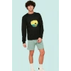 Erkek Rahat Fit Geometrik Desenli Kapri Şort Polyester Yazlık Spor Yaz Aylarının Vazgeçilmezi