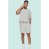 Erkek Rahat Kesim Şort; Polyester Elastan Dokulu Ottoman Kumaş Normal Bel Kısa Boy Günlük Kullanım