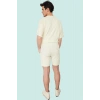 Erkek Rahat Kesim Şort; Polyester Elastan Dokulu Ottoman Kumaş Normal Bel Kısa Boy Günlük Kullanım