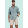 Erkek Regular Fit Keten Gömlek Düz Desen Uzun Kol Günlük Kullanım Yaz Aylarının Vazgeçilmezi