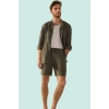Erkek Regular Fit Keten Şort Rengi Boru Paça Yaz Aylarının Vazgeçilmezi Stilin Buluştuğu Yer