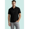 Erkek Regular Fit Kısa Kollu Gömlek Dokulu Örme Kumaş Rahat Günlük Stil Yaz Aylarının Vazgeçilmezi