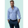 Erkek Regular Fit Nakış Detaylı Smart Gömlek Uzun Kol Pamuklu Günlük Kullanım Modern Tasarım